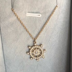 NWOT Swarovski Crystal Ship Wheel Necklace
